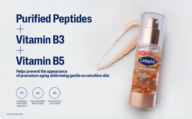 Cetaphil Healthy Renew Facial Serum – Anti-Aging Serum with Purified Peptides for Smoother & Firmer Skin (15g)