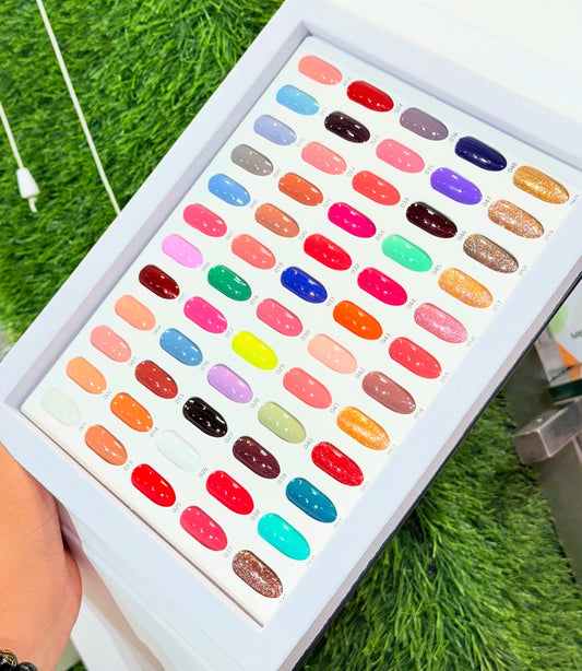 QIBEST 60PCS Gel Nail Polish Set with Base Glossy Matte and Glitter Top Coat Gel Polish - FREE UV LAMP