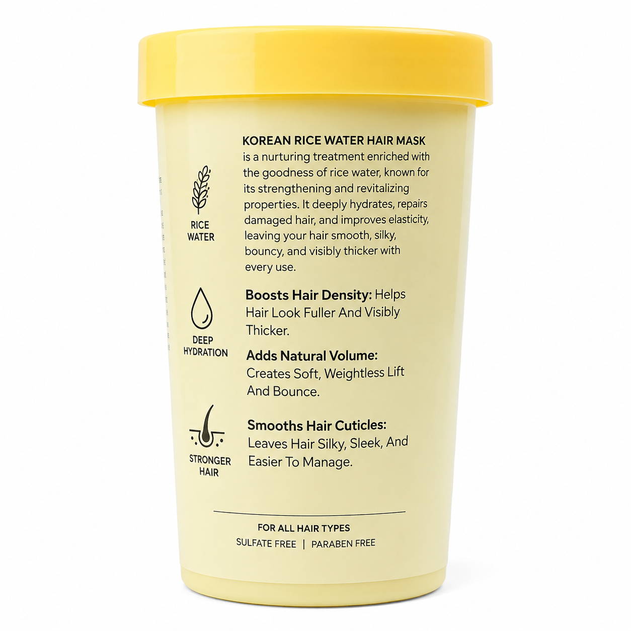 Skinplus Professional Korean Rice Water Hair Mask | Deep Nourishment & Hair Density Boost | Adds Natural Volume | 800g Works best WITH OUR NANOPLASTIA SHAMPOO