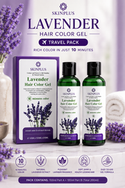 SkinPlus Lavender Hair Color Gel Travel Pack | 10-Minute Hair Color | Long-Lasting Grey Coverage | 200ml (100ml + 100ml)