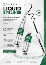 Bold Smoothness Intense Black Waterproof Liquid Eyeliner | Smudge Proof | Quick Dry | Long Lasting | Precise Tip