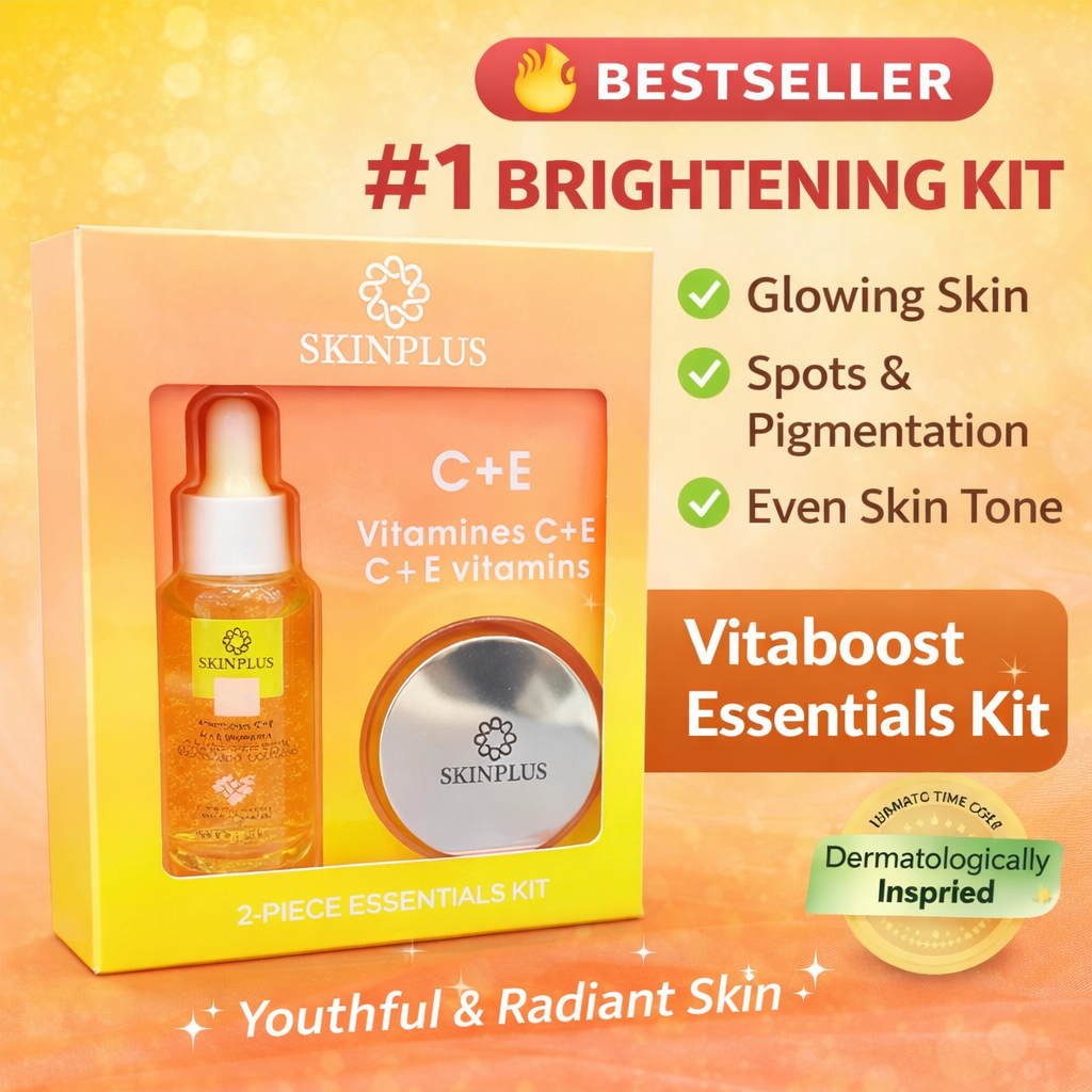 Skinplus Vitamin C + E Dark Spot & Pigmentation Repair Kit – Brightening Antioxidant Serum + Cream - Early BirD Deal