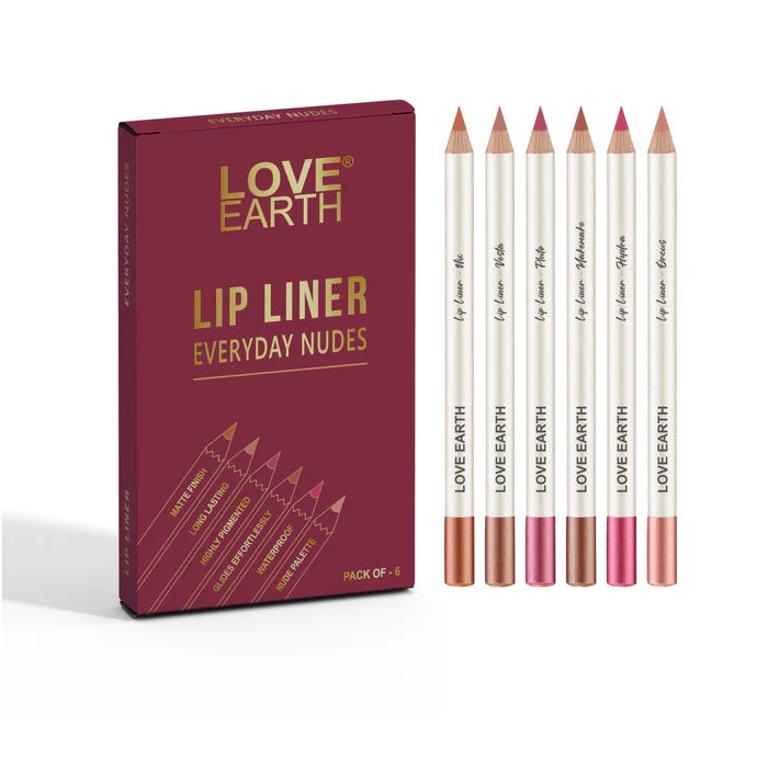 LoveEarth LIP LINER EVERYDAY NUDES -PACK OF 6