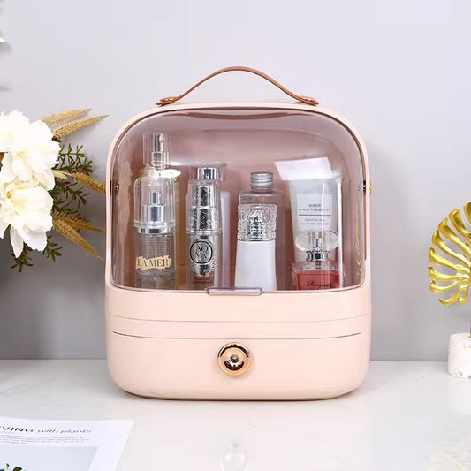 Premium Makeup & Skincare Storage Box with Lock – Portable & Dustproof Organizer