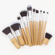 Wooden Makeup Brush Set - 11pcs