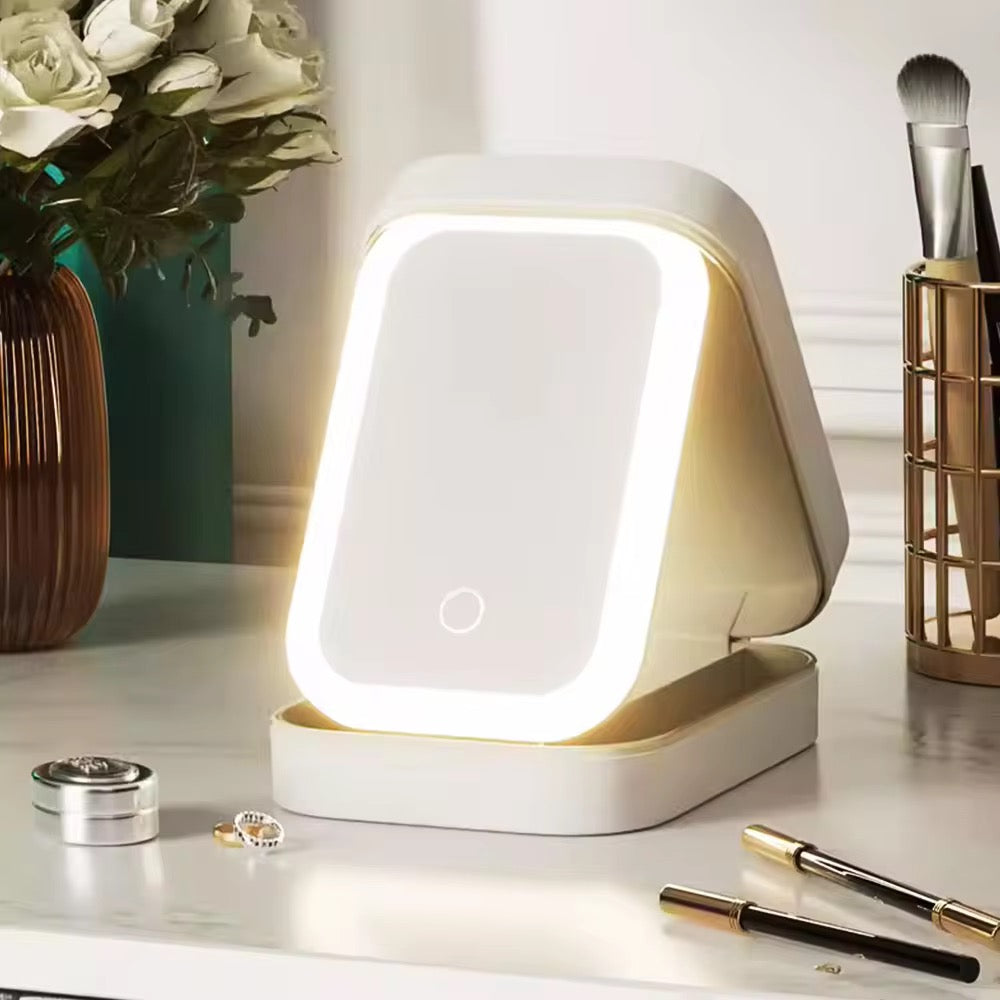 LED Mirror Makeup Travel Box