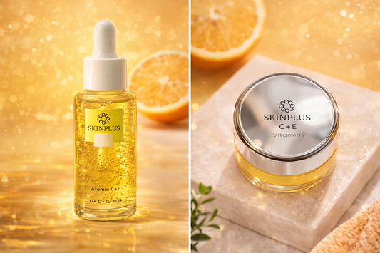 Skinplus Vitamin C + E Dark Spot & Pigmentation Repair Kit – Brightening Antioxidant Serum + Cream - Early BirD Deal