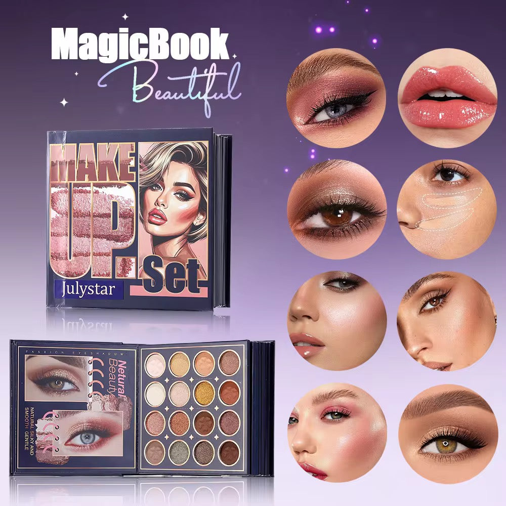 IGOODCO 8 Page All-in-One Makeup Book | Eyeshadow, Blush, Lip, Contour & More | Full Face Kit