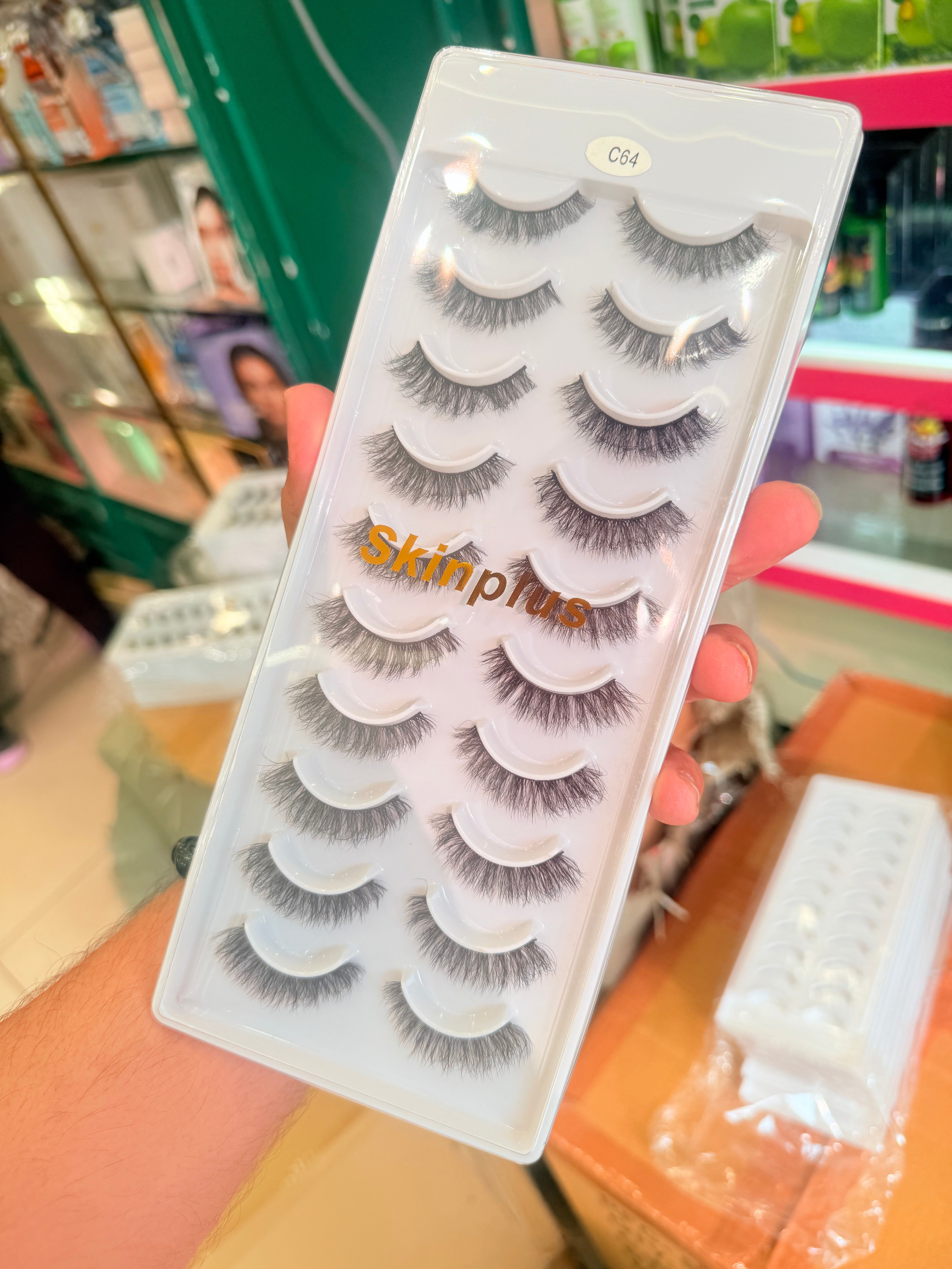 Skinplus 3D Mink False Eyelashes Set – 10 Pairs Premium Fluffy Lash Collection