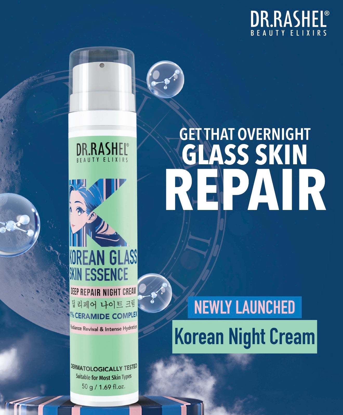 Korean Glass Skin Deep Repair Night Cream with Ceramide Complex (50g)