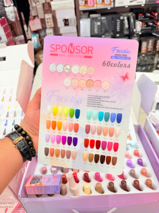 🎨 Sponsor Freesia HEMA FREE Gel Polish Kit – 60 Shades | Base Coat, Top Coat, Matte Coat, Primer & Blossom Gel Included 💅✨