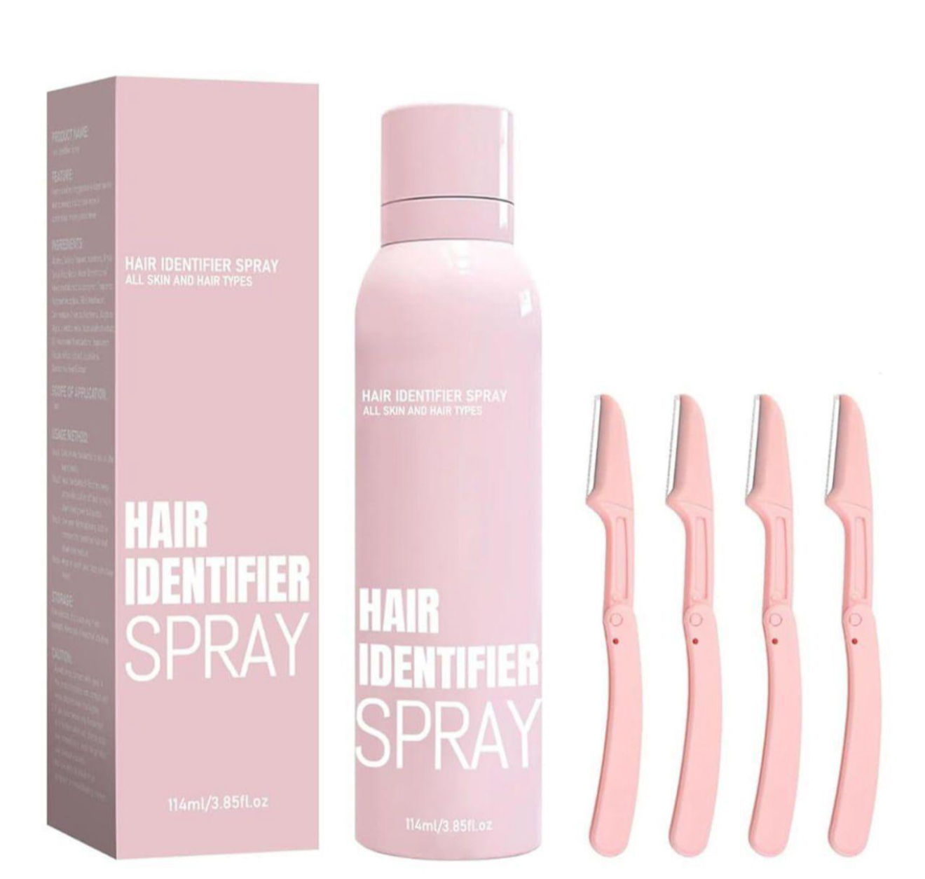 Hair Identifier Spray + Precision Face Razors Set