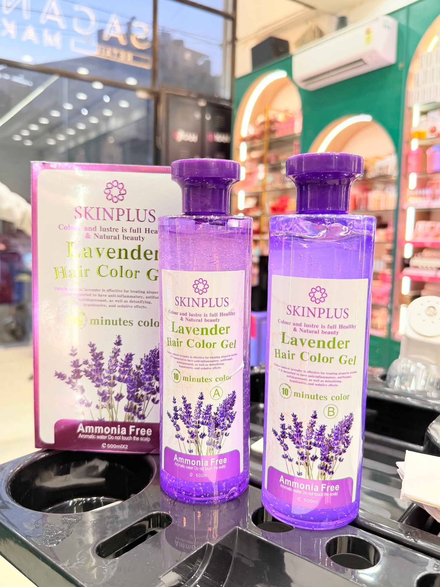 NEW SKINPLUS LAVENDER HAIR COLOR - NATURAL BLACK - DIES YOUR HAIR AND BEARD NOT YOUR SCALP