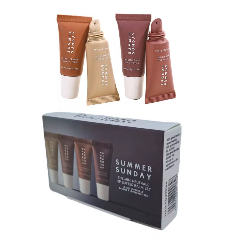 Summer Sunday Mini Neutrals Lip Butter Balm Set (Pack of 4)