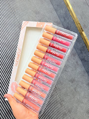 HUDA MOJI Silk Matte Liquid Lipstick Set – 12 Stunning Nude & Pink Shades | Long-Lasting, Lightweight & Highly Pigmented