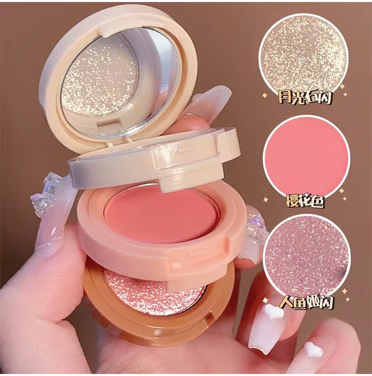 3in1 Highlighter + Blusher Travel Friendly 🐥😍