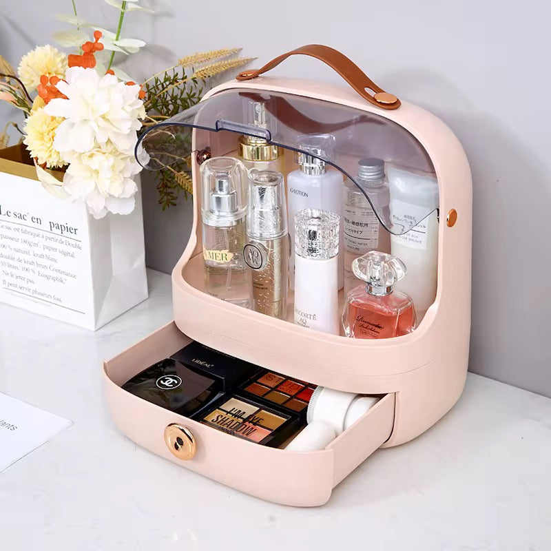 Premium Makeup & Skincare Storage Box with Lock – Portable & Dustproof Organizer