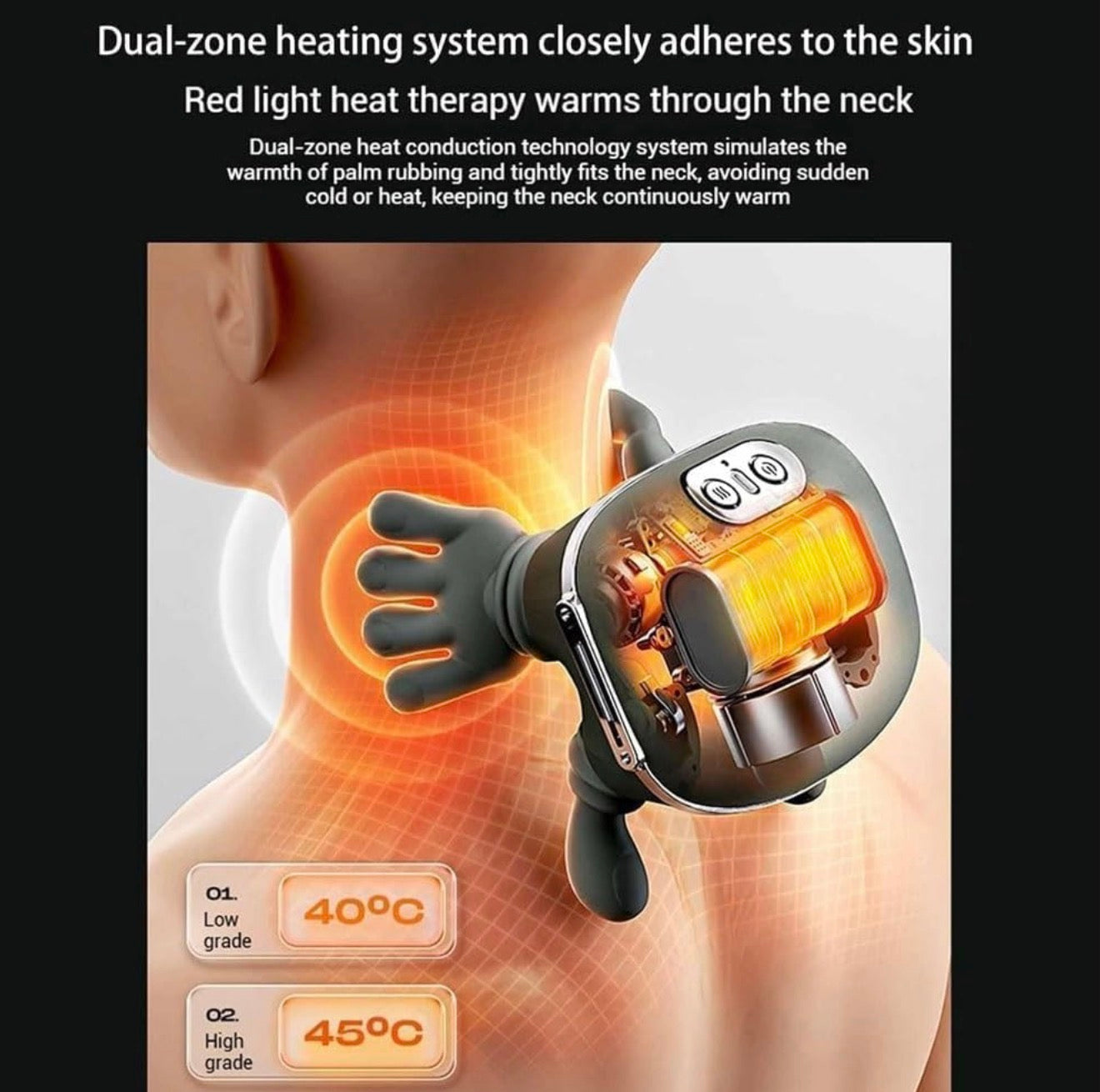 Wireless Neck Massager with Heat, Deep Tissue 3D Kneading Shoulder Massager, Portable Rechargeable Cervical Pain Relief Device for Neck, Back, Shoulder - Green