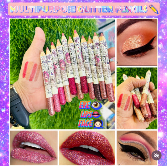 MULTIPURPOSE GLITTER PENCILS (EYES 👁️AND LIPS 🫦)