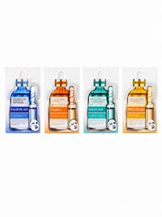 SKINPLUS Professional 4-in-1 Sheet Mask Combo Pack | Hyaluronic Acid, Vitamin C, Salicylic Acid & Retinol Collagen | Pack of 4