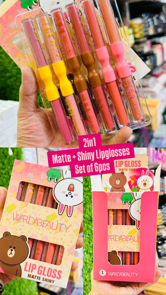 Kawaii 2in1 Shiny Lipgloss (SET OF 6)