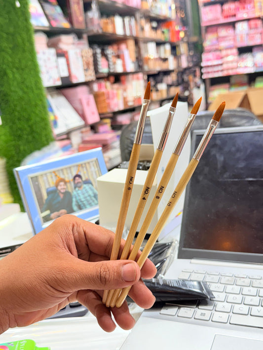 Professional Nail Art & Gel Application Brush Set (4 pcs)