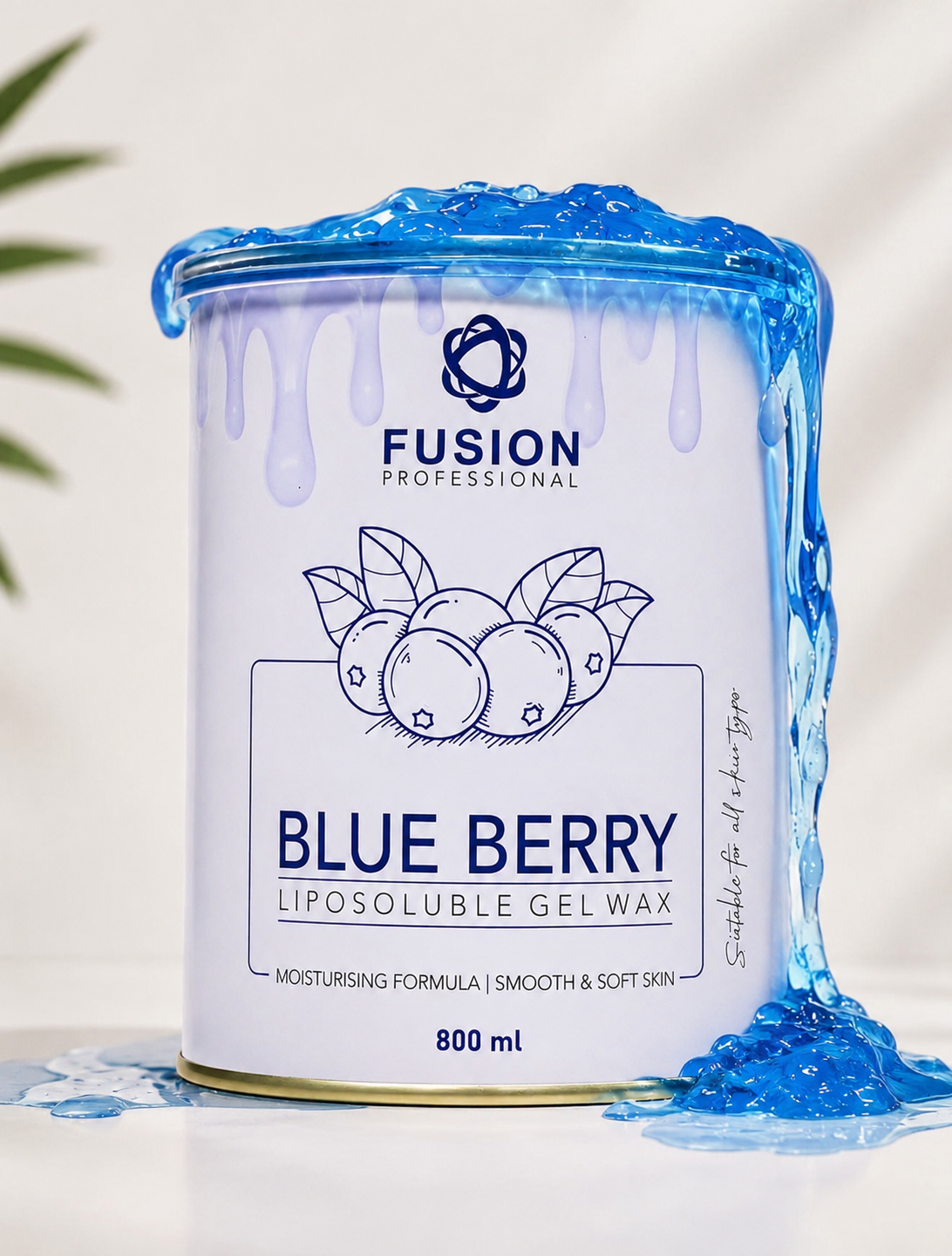 Fusion Professional Blue Berry Korean Liposoluble Gel Wax – Removes Tan | Hair Removal Wax for Smooth & Radiant Skin | 800ml