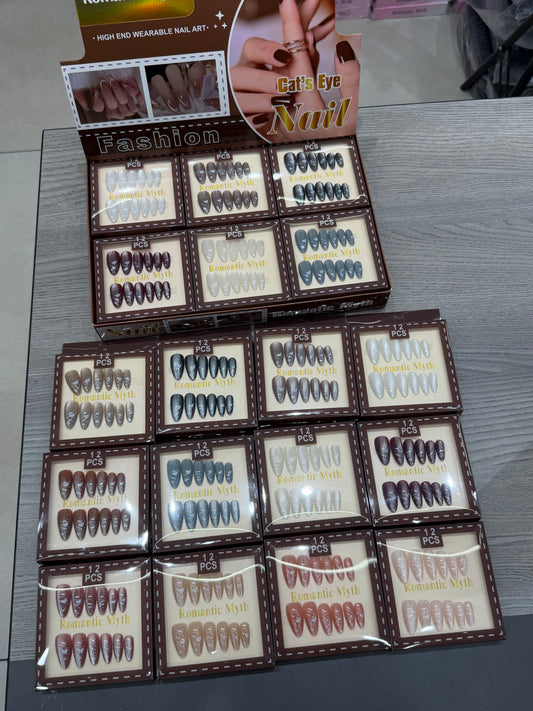 NNew Cat Eye Nails Wholesale Pack 12pcs