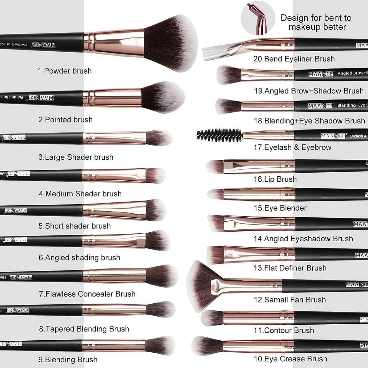 MAANGE 20PCS PROFESSIONAL BRUSH SET