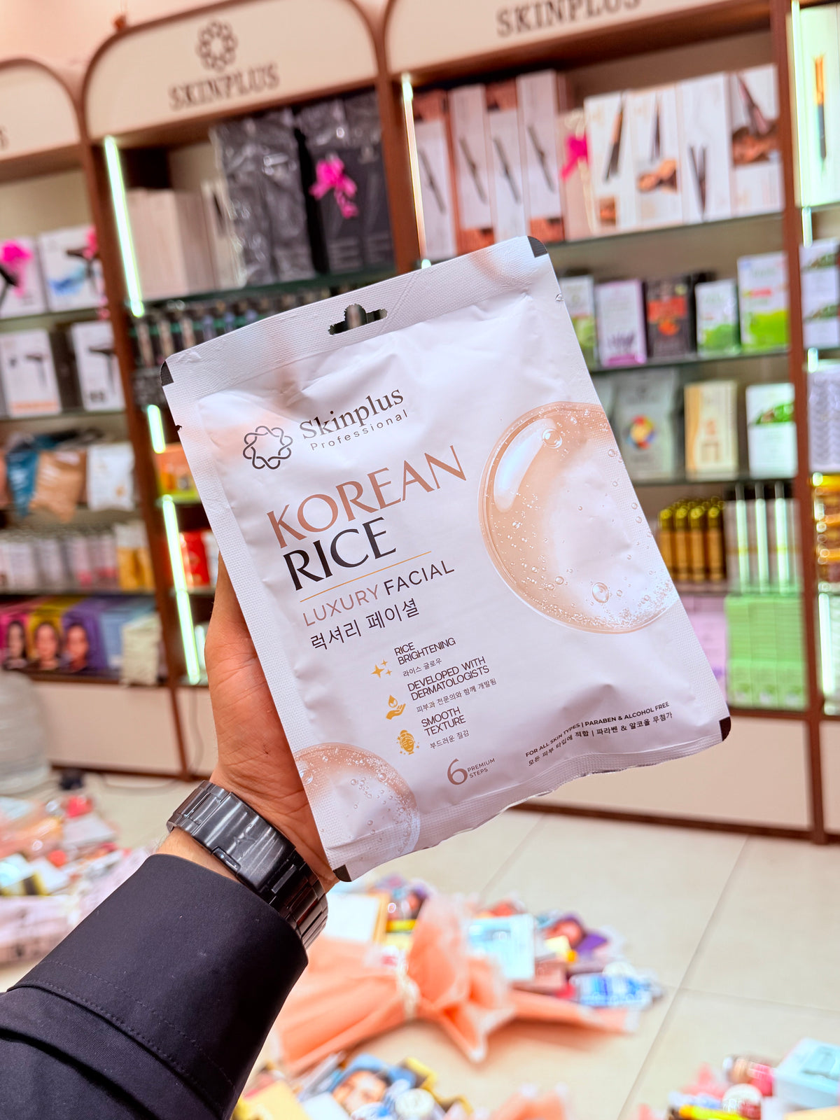 Skinplus Professional Korean Rice 6-Step Luxury Facial Kit – Brightening & Radiant Glow
