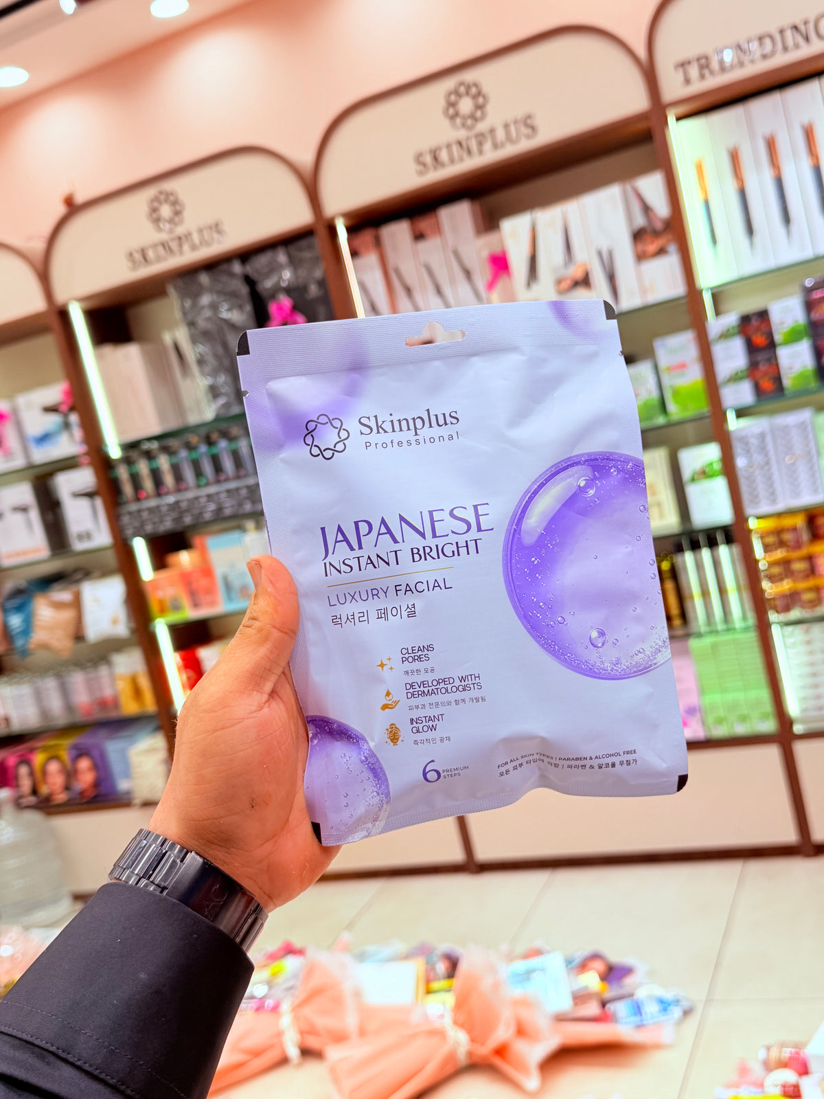 Skinplus Professional Japanese Instant Bright 6-Step Luxury Facial Kit – Instant Glow & Pore Care
