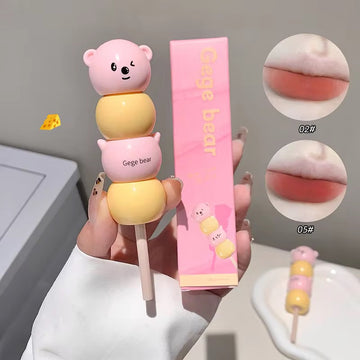 Korean Kawaii Bear Lip Tint 🐻🎀 | Juicy Velvet Glow ✨ | 6 Sweet Shades 🍓🍑