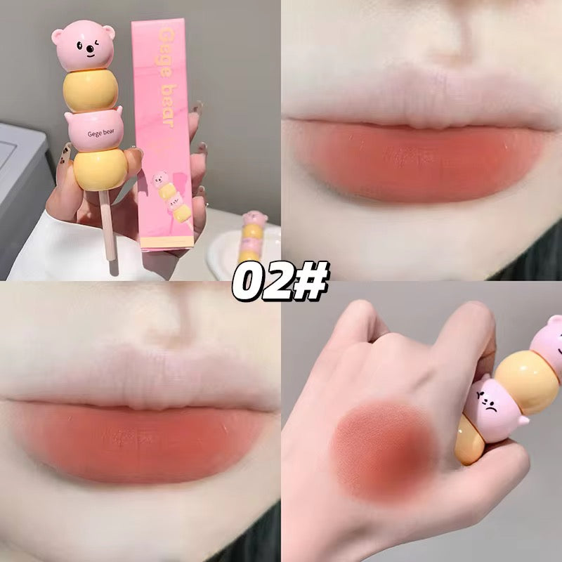 Korean Kawaii Bear Lip Tint 🐻🎀 | Juicy Velvet Glow ✨ | 6 Sweet Shades 🍓🍑