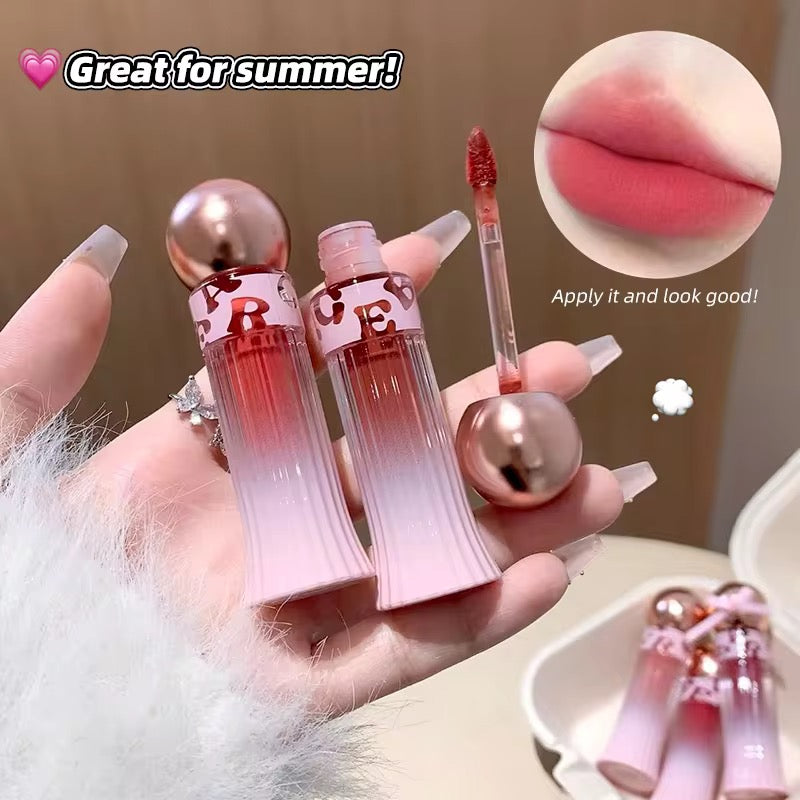 Gege Bear Korean Kawaii Lip Mud  🌷💗 | Soft Peach Pink Blur ✨