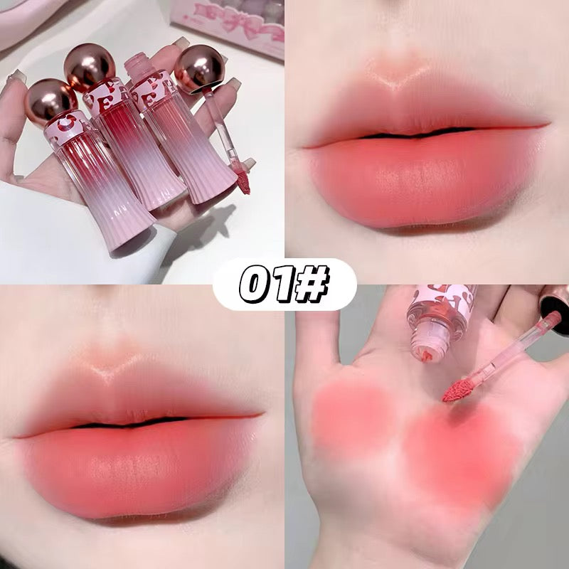 Gege Bear Korean Kawaii Lip Mud  🌷💗 | Soft Peach Pink Blur ✨
