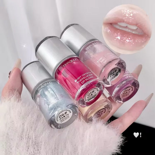 SHAQINUO Shiny Crystal Lip Gloss ✨💖 | Korean Glass Lips 💎 | High Shine Moist Glow 🌸