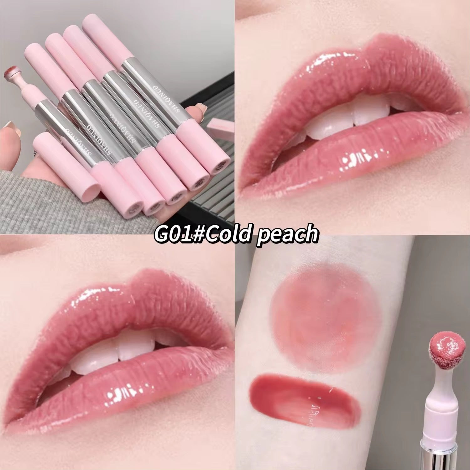 SHAQINUO Korean Click-Twist Lip Mud 💕✨ | Sponge Tip Blur Lips 🌸 | Non-Greasy Soft Matte
