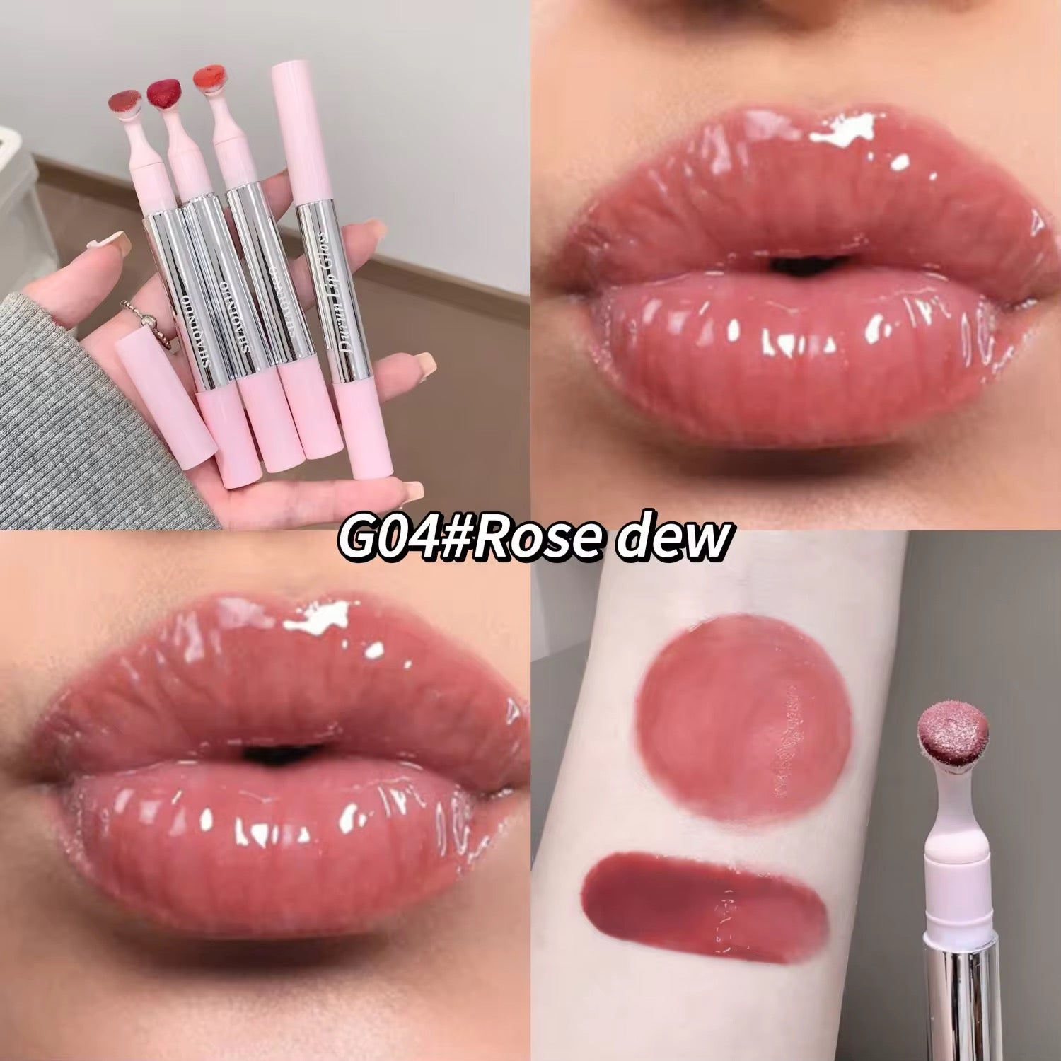SHAQINUO Korean Click-Twist Lip Mud 💕✨ | Sponge Tip Blur Lips 🌸 | Non-Greasy Soft Matte