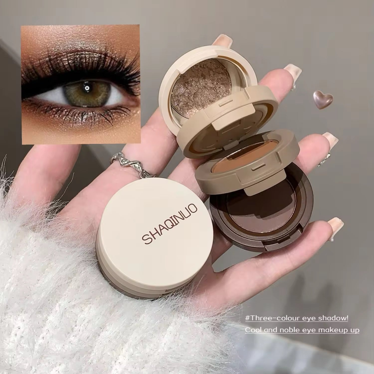 SHAQINUO Korean Eye Shadow Dish 👋✨ | Glitter & Matte Duo 💎 | Strawberry 🍓 & Cookies 🍪 Shades