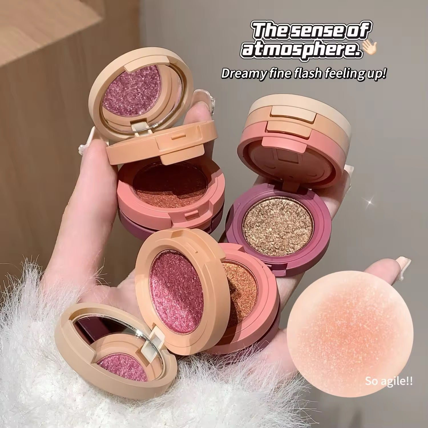 SHAQINUO Korean Eye Shadow Dish 👋✨ | Glitter & Matte Duo 💎 | Strawberry 🍓 & Cookies 🍪 Shades