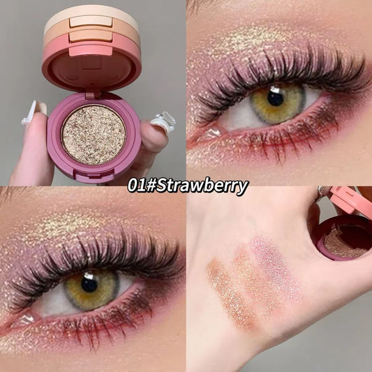 SHAQINUO Korean Eye Shadow Dish 👋✨ | Glitter & Matte Duo 💎 | Strawberry 🍓 & Cookies 🍪 Shades
