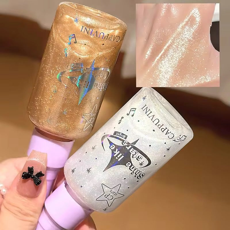 Korean Shimmer Glow Gel ✨💖 | Starry Glitter Highlighter 🌟 | Glass Skin Shine 💫
