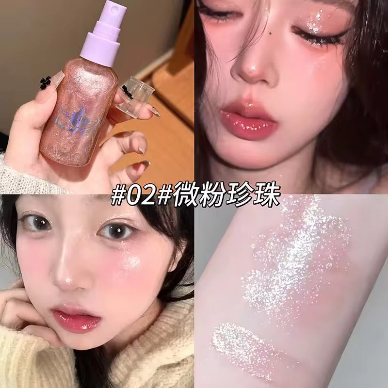 Korean Shimmer Glow Gel ✨💖 | Starry Glitter Highlighter 🌟 | Glass Skin Shine 💫
