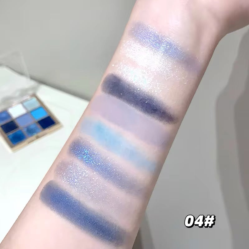 Korean Kawaii 9-Color Eyeshadow Palette 🎀✨ | Matte + Glitter Glam 💖 | INS Trendy Eye Look