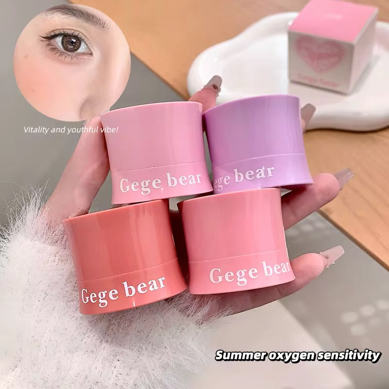Gege Bear Korean Kawaii Cushion Blush 🍓💖 | Soft Cream-to-Powder Glow ✨ | Cute Sponge Stick