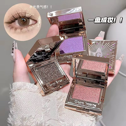 Luxury Single Glitter Eyeshadow 💖 | High-Shine Sparkle ✨ | Korean INS Glam Compact