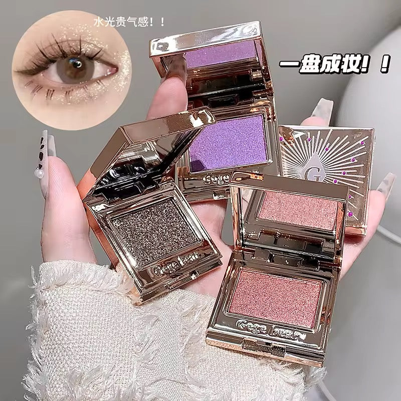 Luxury Monochrome Glitter Eyeshadow 💖 | High-Shine Sparkle ✨ | Korean INS Glam Compact