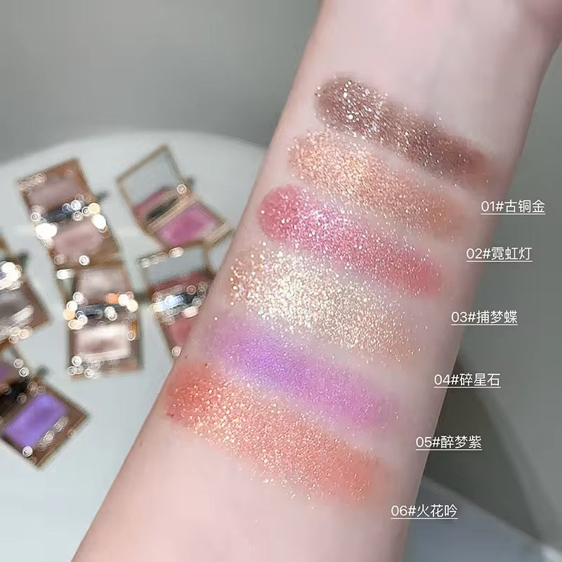 Luxury Monochrome Glitter Eyeshadow 💖 | High-Shine Sparkle ✨ | Korean INS Glam Compact