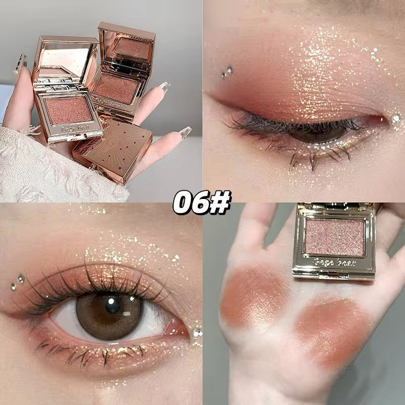 Luxury Monochrome Glitter Eyeshadow 💖 | High-Shine Sparkle ✨ | Korean INS Glam Compact