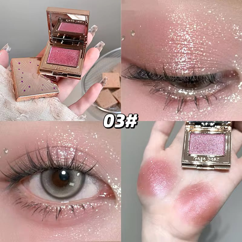 Luxury Monochrome Glitter Eyeshadow 💖 | High-Shine Sparkle ✨ | Korean INS Glam Compact